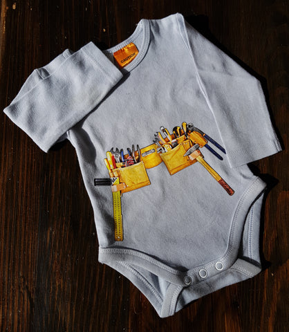 Tool Belt Onesie (business name add available)