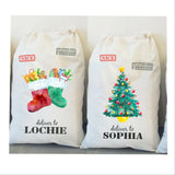 Handmade Personalised Santa Sacks in Calico 10 designs