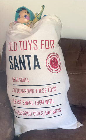 Old toys for Santa sack