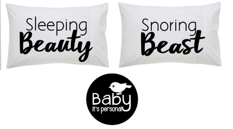 Sleeping Beauty, Snoring Beast (pillowcase pair)