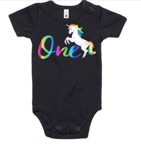 Unicorn word number Onesie or Tee (choose your age)